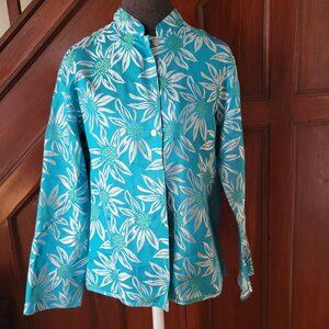 Chico's Women's Floral Embroidered Button-Up Jacket Size 1